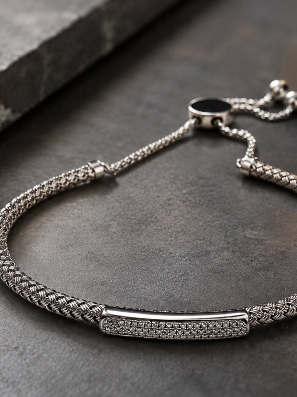 Effy .925 & Diamond Bolo Bracelet .925 Woven Texture